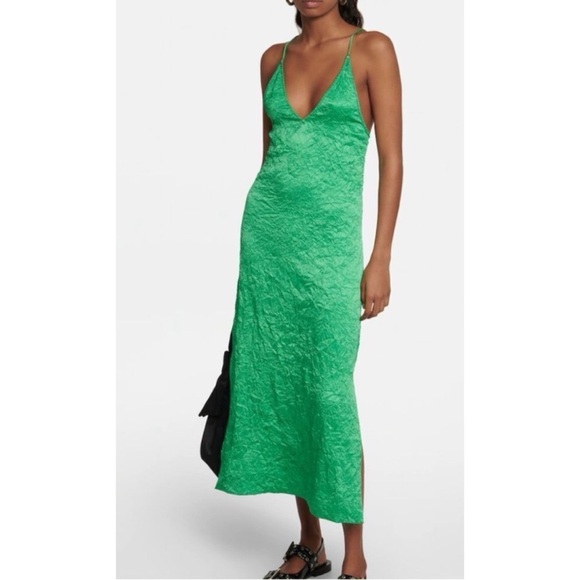 Ganni Crinkled Satin Slip DressWomen's$325 34/2